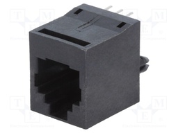 Socket; RJ12; PIN: 6; Cat: 5; Layout: 6p6c; THT; straight