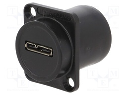 Adapter; USB A socket-back,USB AB micro socket-front; EH; black