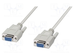 Cable; D-Sub 9pin socket,both sides; PVC; 2m; grey