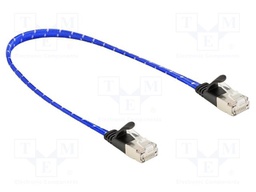 Patch cord; U/FTP; Cat: 6a; RJ45 plug,both sides; 0.3m; textile