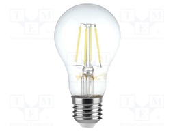 LED lamp; neutral white; E27; 200÷265VAC; 600lm; P: 6W; 300°; 4000K