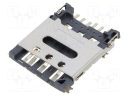 Connector: for cards; Nano SIM; with hinged cover; SMT; PIN: 6