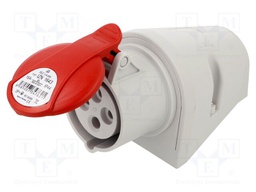 Connector: AC supply 3-phase; socket; female; 16A; 400VAC; IP44