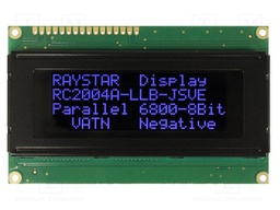 Display: LCD; alphanumeric; VA Negative; 20x4; 98x60x13.6mm; LED