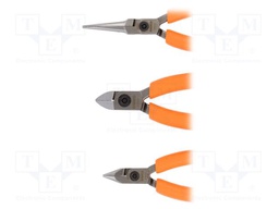 Pliers; Pcs: 3; cutting,precision,half-rounded nose,flat