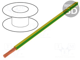 Wire; TLY; stranded; Cu; 0.124mm2; green-yellow; PVC; 150V; 500m