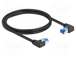Patch cord; S/FTP; Cat: 6a; 1m; LSZH; black; 26AWG; Øcable: 6mm