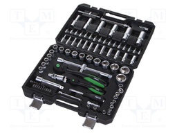 Socket-set; hex key,Phillips,Torx®; Chrom-vanadium steel