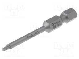 Screwdriver bit; Torx®; TX06; Overall len: 50mm