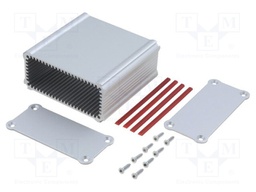 Enclosure: with panel; TUS; X: 84mm; Y: 80mm; Z: 39mm; aluminium; grey