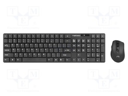 Office kit; black; USB A; wireless,US layout; No.of butt: 6; 10m