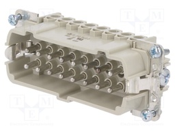 Connector: HDC; male; PIN: 16; size 16; Pitch: 77,5x27mm; 500V; 16A