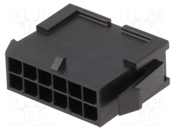 Plug; wire-wire; male; Micro-Fit 3.0; 3mm; PIN: 12; w/o contacts