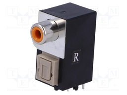Connector: optical (Toslink) + RCA; with cover; angled 90°; THT