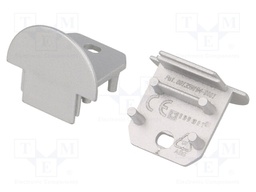 Cap for LED profiles; silver; ABS; Application: DEEP10