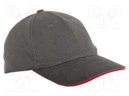 Baseball cap; grey; cotton; Size: 57-61; 290g/m2; 12pcs.
