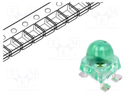 LED; SMD; green; 9300÷21000mcd; 4.2x4.2x6.5mm; 30°; 2.5÷3.8V; 20mA