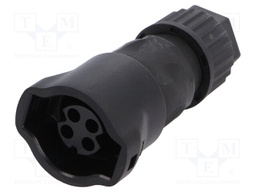 Plug; Connector: circular; CB; female; PIN: 4; w/o contacts; IP67