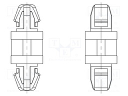 PCB distance; polyamide 66; L: 10mm; latch/latch; Colour: natural