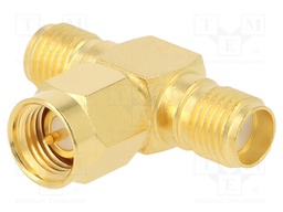 T adapter; SMA male,SMA female x2; T; 50Ω; teflon; gold-plated