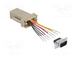 Adapter; D-Sub 9pin plug,RJ45 socket; grey