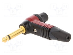 Plug; Jack 6,3mm; male; mono; angled 90°; for cable; soldering