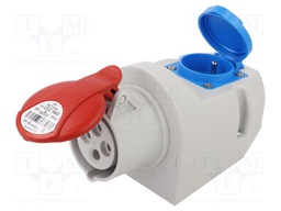Connector: AC supply 3-phase; socket; female; 16A; 400VAC; IP44