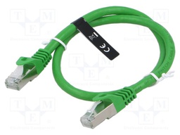 Patch cord; RJ45 plug,both sides; S/FTP; 6a; wire; OFC; 0.5m; PVC