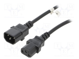 Cable; IEC C13 female,IEC C14 male; PVC; 5m; black; 10A; 250V