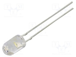 LED; white warm; 5mm; 25000÷30000mcd; 15°; Front: convex; -30÷85°C