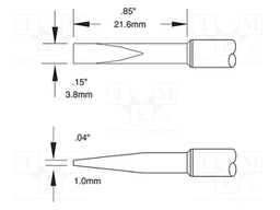 Tip; chisel; 3.8x22mm; 510°C; for soldering station