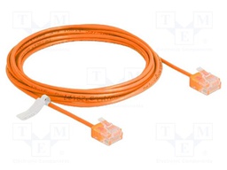 Patch cord; U/UTP; Cat: 6; RJ45 plug,both sides; 3m; PVC; orange