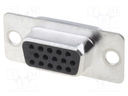 D-Sub HD; PIN: 15; plug; female; soldering; for cable; gold flash
