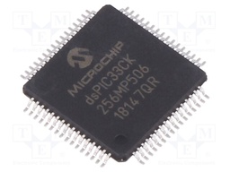 DsPIC microcontroller; SRAM: 24kB; Memory: 256kB; TQFP64; 3÷3.6VDC