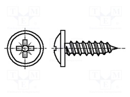 Screw; 4,2x16; Head: button; Pozidriv; steel; zinc; Size: PZ2