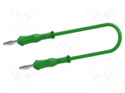 Test lead; 60VDC; 30VAC; 36A; banana plug 4mm,both sides; green