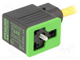 Valve connector; plug; Type: B; PIN: 3; 10mm; 4A; female; 24VDC; IP65