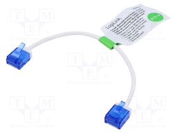 Patch cord; RJ45 plug,both sides; U/UTP; 6a; Cu; white; 0.15m