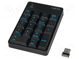 Keyboard; black; USB; wireless; 6÷10m