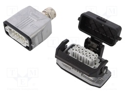 Connector: HDC; Type: with cable gland; Pitch: 49,5x16mm; 250V; 16A