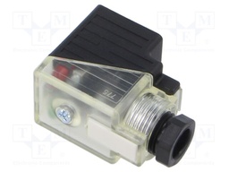 Connector: valve connector; plug; form A; 18mm; female; PIN: 3; 2+PE
