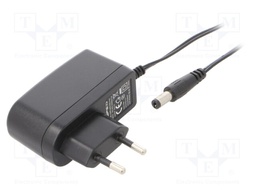 Power supply: switched-mode; constant voltage; 9VDC; 1A; 9W; plug