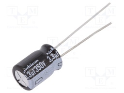 Capacitor: electrolytic; THT; 3.3uF; 350VDC; Ø8x11.5mm; ±20%; 1000h