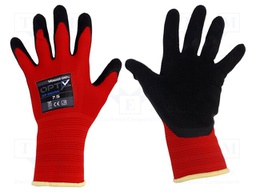 Protective gloves; Size: 11,XXL; red; polyester; Opty