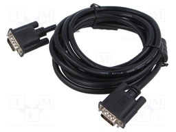 Cable; D-Sub 15pin male,both sides; black; 3m; black