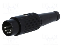 Plug; DIN; male; PIN: 5; Layout: 180°; straight; for cable; soldering