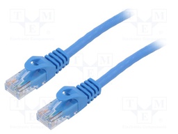 Patch cord; U/UTP; 6; stranded; CCA; PVC; blue; 15m; 26AWG; Cores: 8