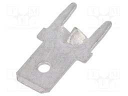 Terminal: flat; 4.8mm; 0.5mm; male; THT; brass; tinned; straight