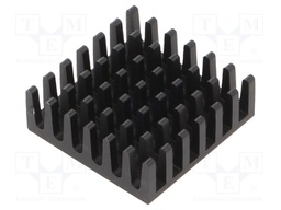 Heatsink: extruded; grilled; BGA; black; L: 25mm; W: 25mm; H: 8.9mm