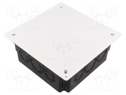 Enclosure: back box; X: 150mm; Y: 150mm; Z: 65mm; plaster embedded